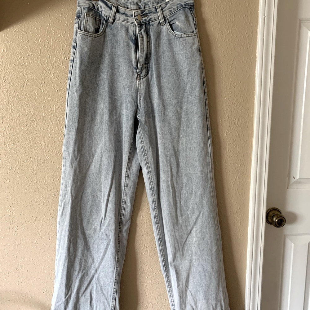 Light wash blue jeans